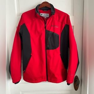 Columbia red and black light zip up jacket
